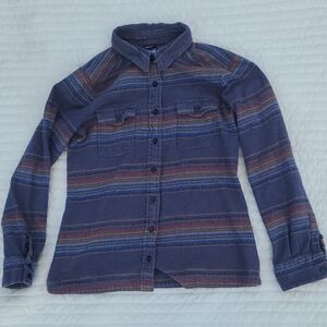 Patagonia Fjord Flannel Organic Cotton Multicolor Striped Shirt Size 4